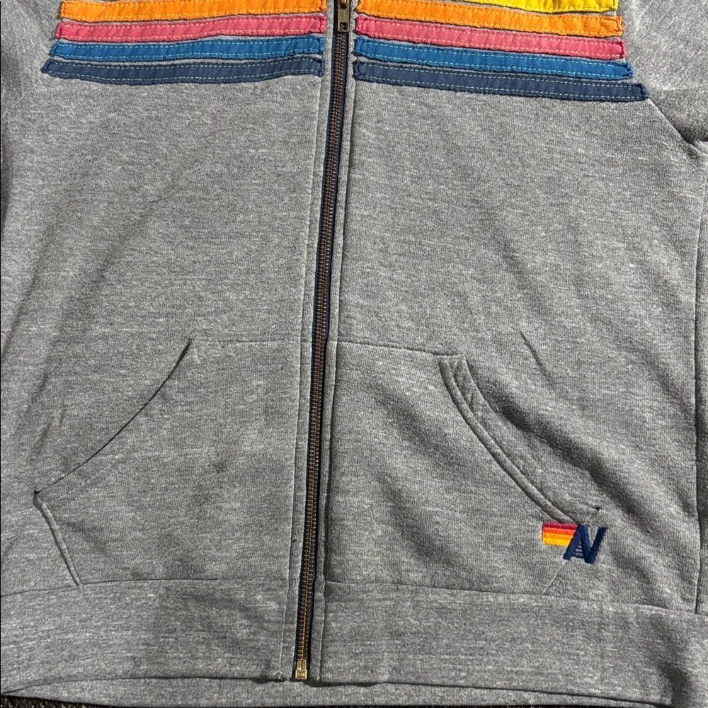 Aviator nation 5 STRIPE HOODIE - HEATHER GREY - Picture 4 of 9